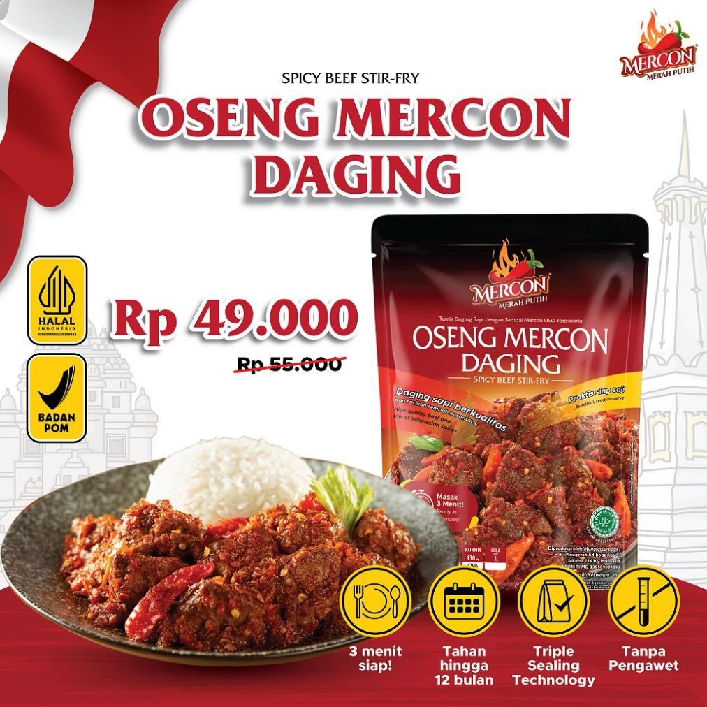 fgk-45 Mercon Merah Putih - Satuan || Oseng Mercon Daging Hemat