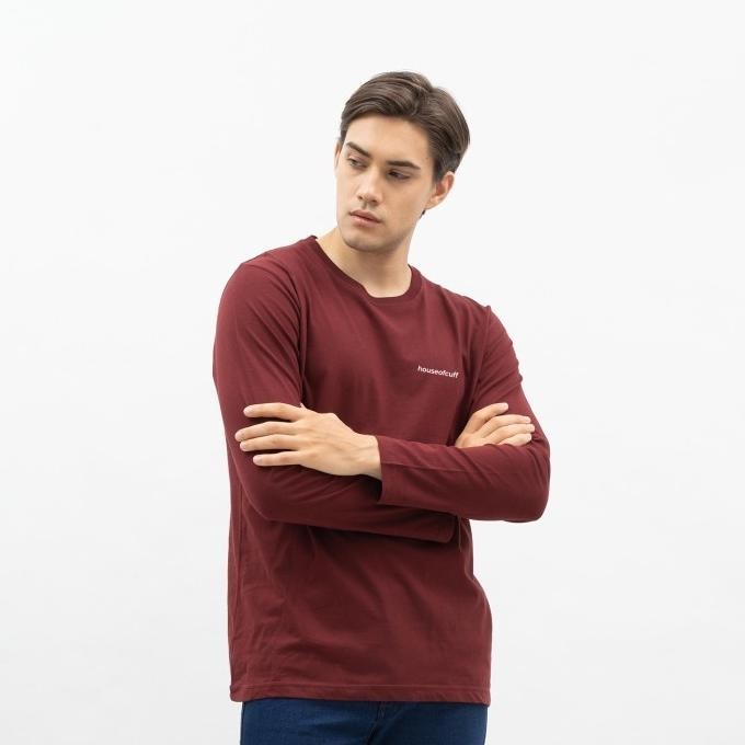 Houseofcuff Kaos Cotton Combed Lengan Panjang Pria Marun/Lilac/Turkish