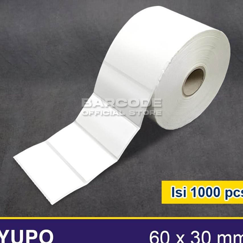 

Yupo 60X30 Mm Label Stiker 60 X 30 Kertas Barcode 1 Line Isi 1000