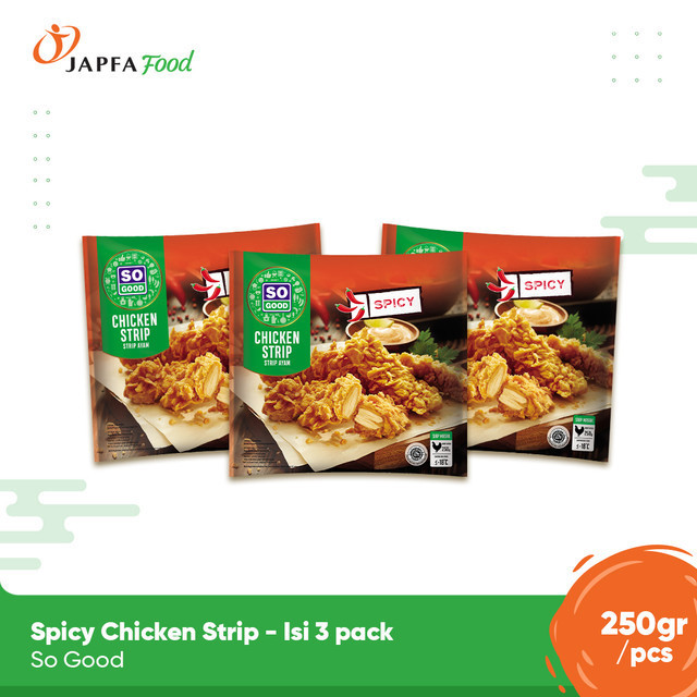 

So Good Spicy Chicken Strip 250gr - Isi 3 pack