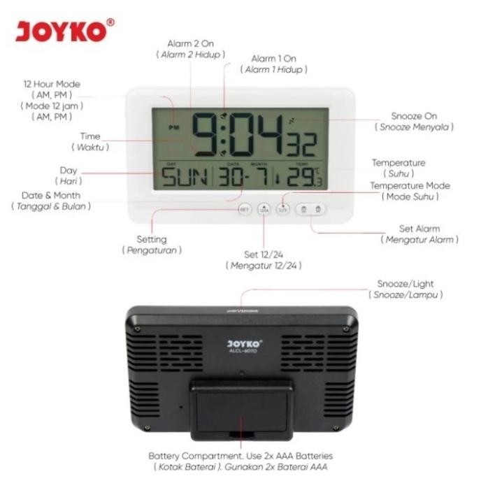 

Jam Beker Digital / Digital Alarm Clock Joyko ALCL-607D GM
