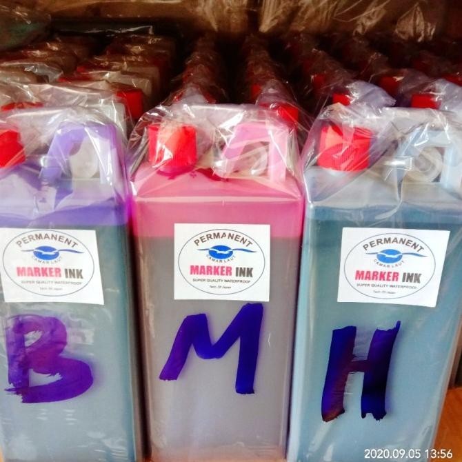 

Tinta permanent camar laut 1 ltr. Untuk tulis karung, karton dll