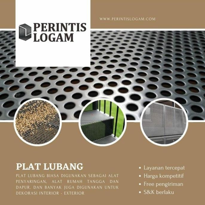 Plat Lubang Stainless 304 Tebal 0.8 Mm Lubang 0.8 Mm 1 X 2 Meter