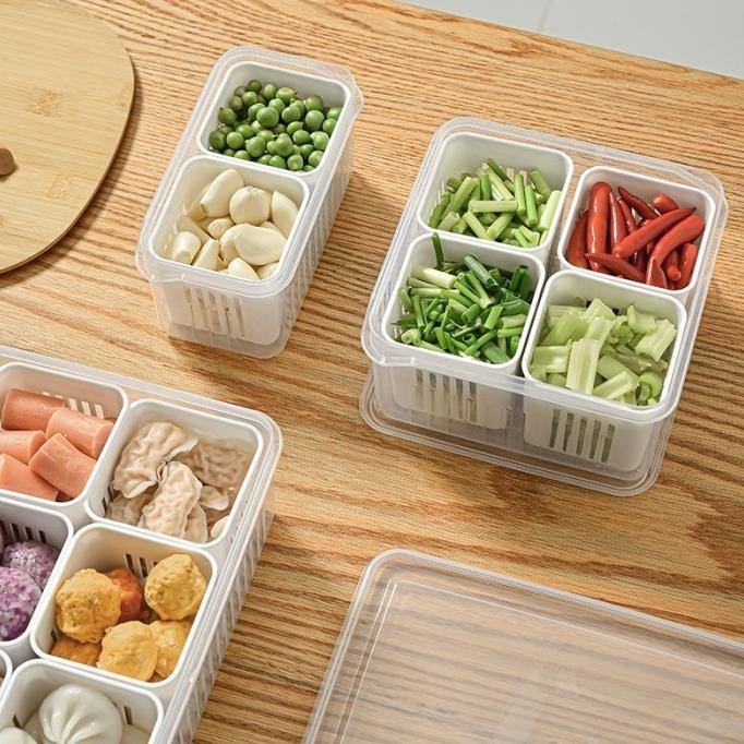 kotak sekat saringan penyimpan makanan kulkas freezer food storage container plastik pp5 food grade 