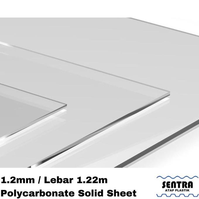 ATAP FLAT SOLID POLYCARBONATE 1.2MM / LEBAR 1.22M PLASTIK KANOPI