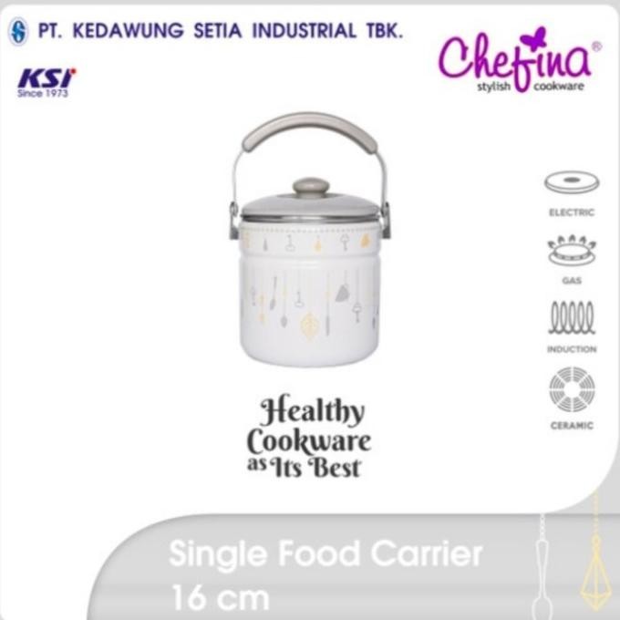 BEBAS ONGKIR - SINGLE CARRIER 16 cm BEAUTY IN THE KITCHEN / RANTANG ENAMEL CHEFINA
