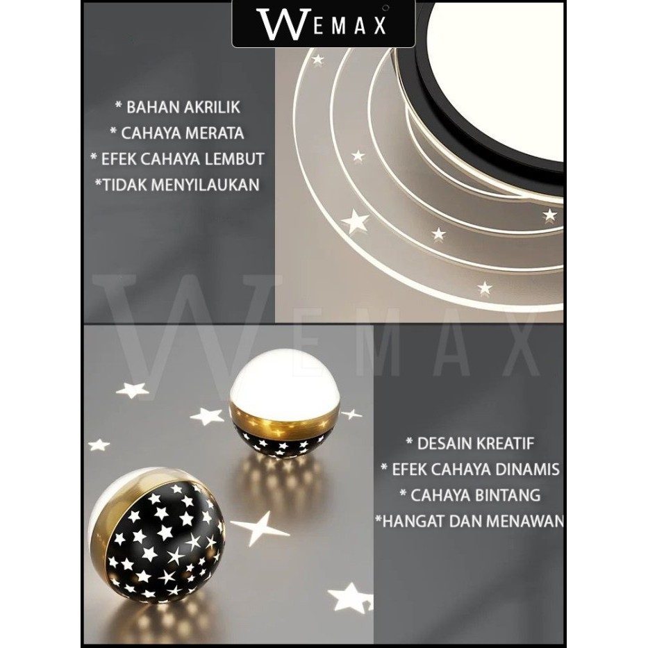 Lampu Plafon Remote Control Led 3 Warna Cahaya Ceiling Lamp Hias Rumah Lampu