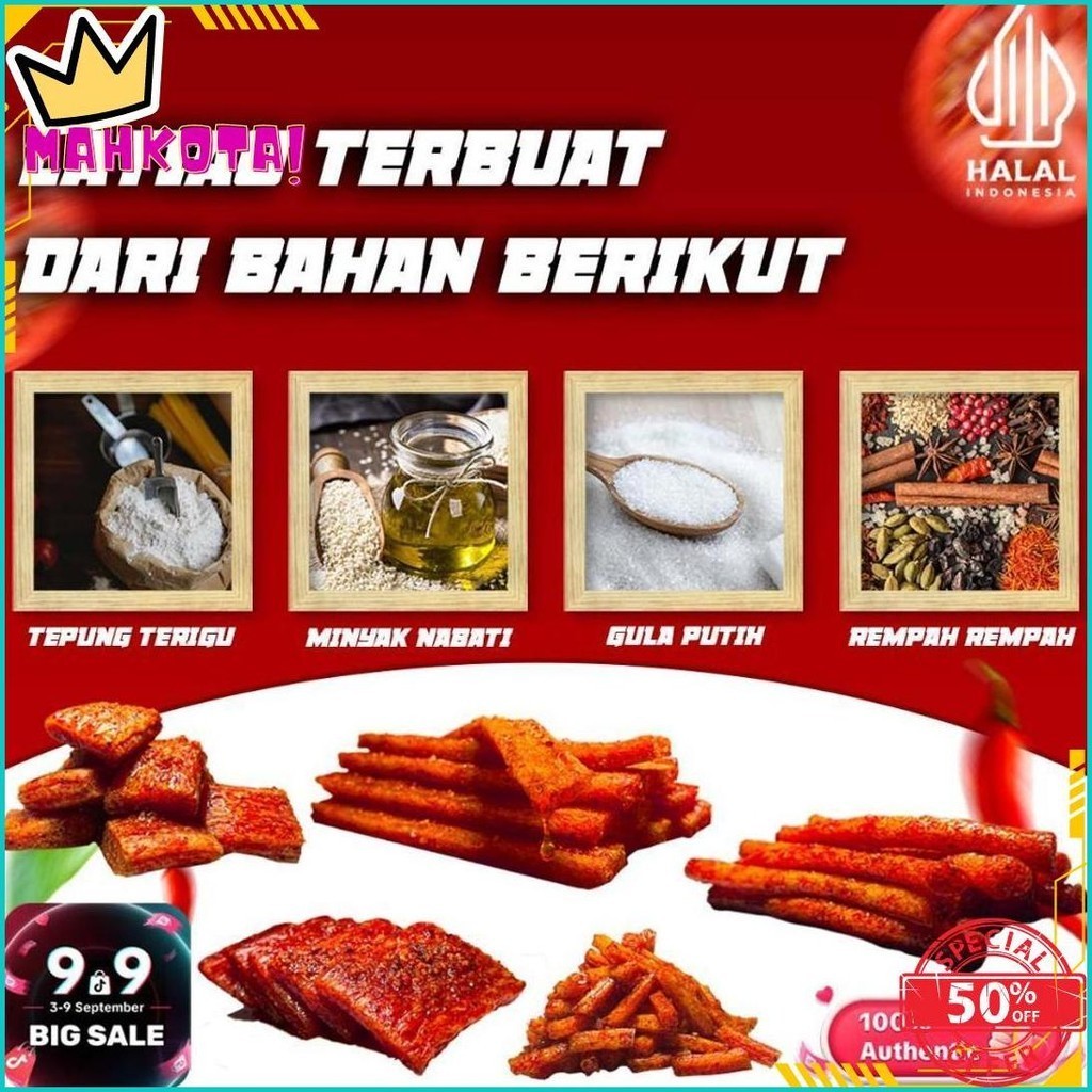 

[Halal Snack Premium] Latiao Block (20 Pcs) | Cemilan Snack Vegetarian Gluten Latiao | Pedas Makanan | Food | Snacks Original Produk