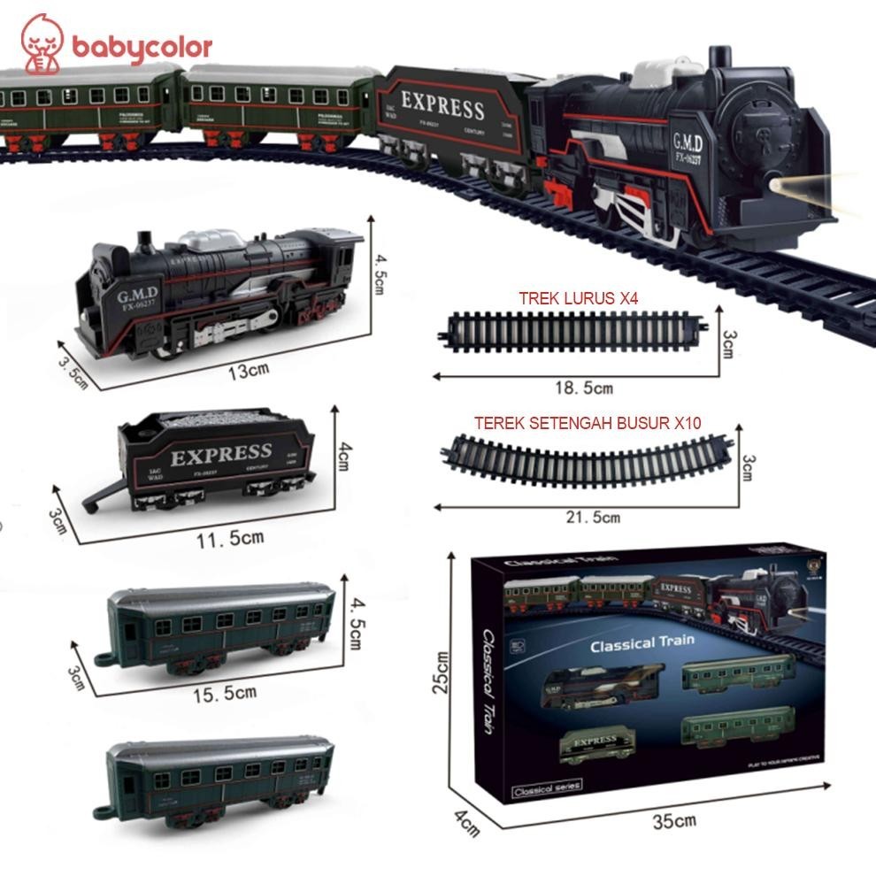 (DISKON) BABYCOLOR Mainan Anak Kereta Api Rail King Kereta Api Rel Panjang Kereta Api Mainan Kereta 