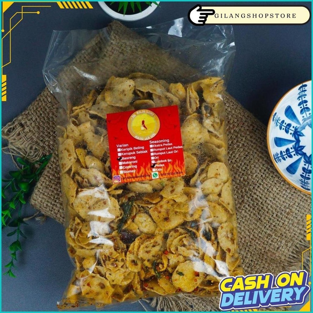 

Basreng Daun Jeruk 1/2Kg (500Gram) Original Produk