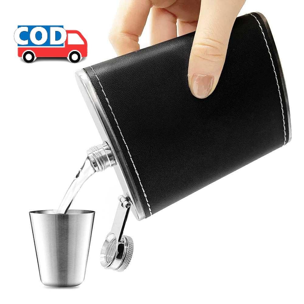 Botol Minuman Alkohol Bir Hip Flask Wine Whiskey Bottle 8 Oz Retro Vintage Klasik Stainless Steel