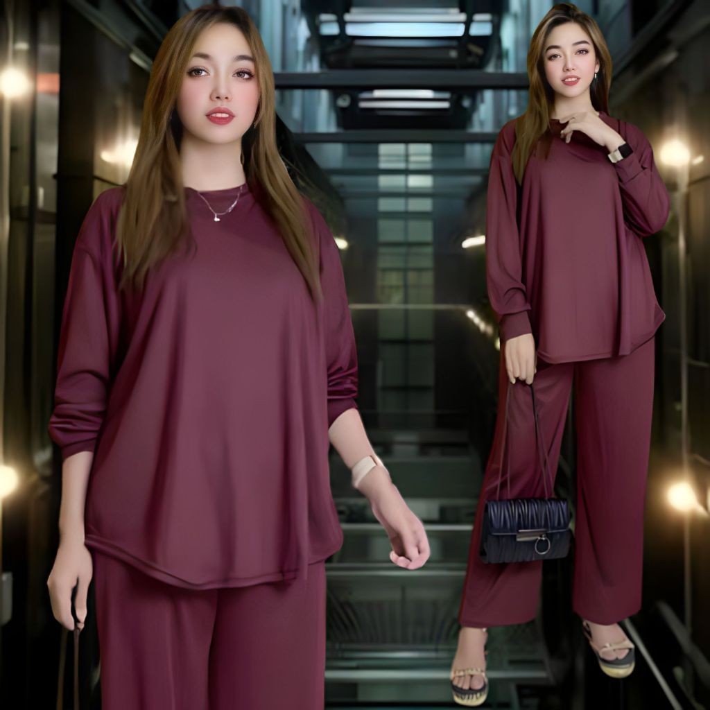 Setelan Wanita Termurah Set M L Xxl Fashion 2In1 Atasasan Atasanbawahan Secelan Remaja Baju Celana W