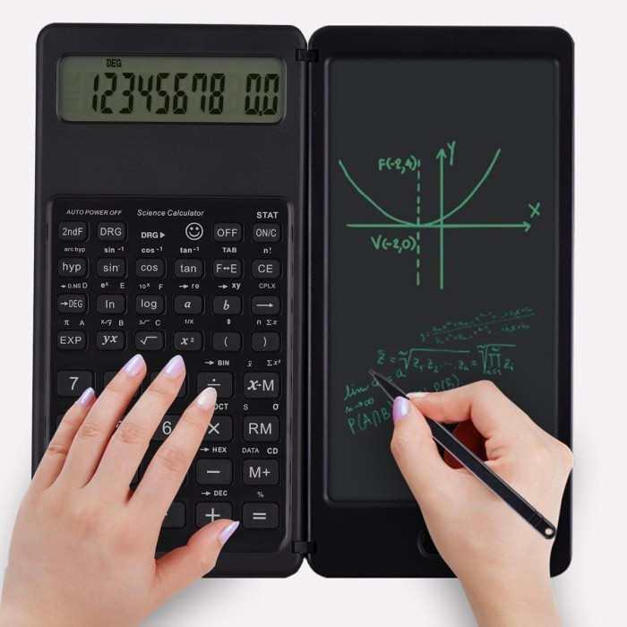 

Ready Foldable Scientific Calculator 10-Digit with Erasable LCD Writing Pad