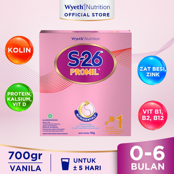Ready S-26 Promil Tahap 1 Susu Formula Bayi 0-6 Bulan 700 g