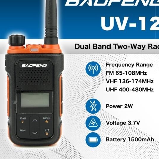 Baofeng Uv-12 Ht Walkie Talkie Dual Band Two Way Radio