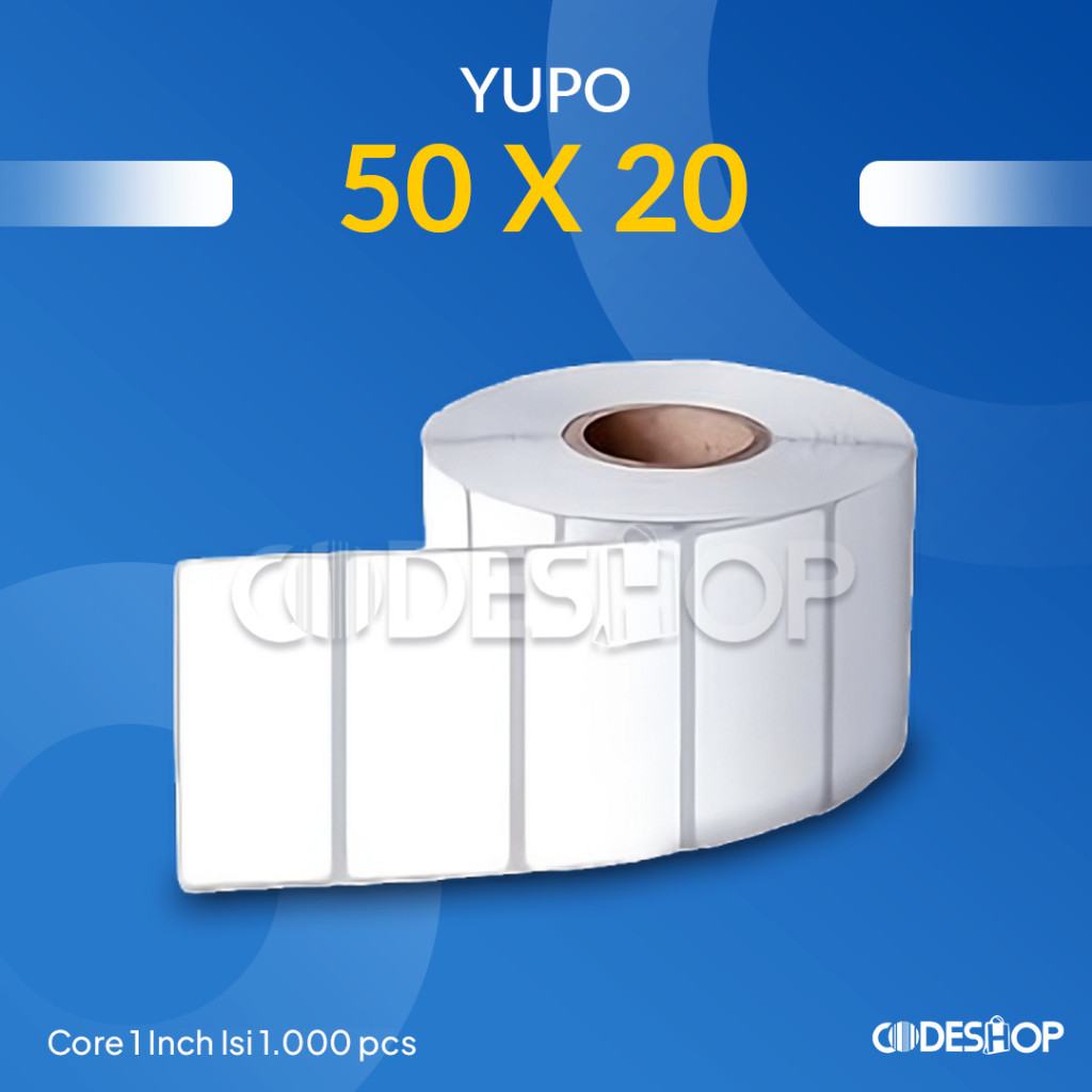 

Kertas Label YUPO 50 x 20 Sticker Barcode 50x20 Isi 1000 pcs 50x20mm