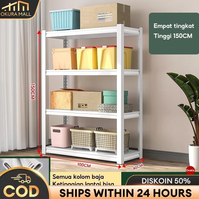 Lemari Buku Besi Rak Buku Serbaguna Lemari Penyimpanan Lemari Buku Aesthetic Lemari Buku Minimalis L