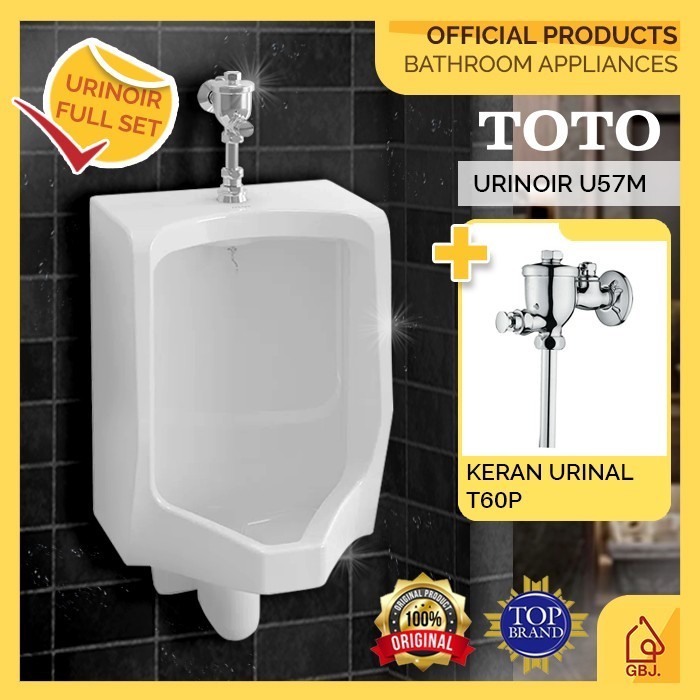 Ready URINOIR TOTO U57M URINAL MUSLIM + PUSH KRAN T60P / URINOIR FULL SET