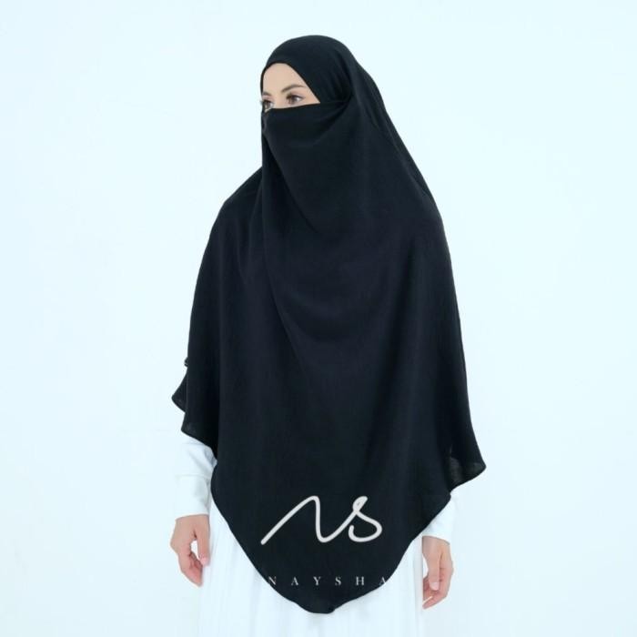 French Khimar Long ( Hijab Instant Crinkle) - Dunia Hijab