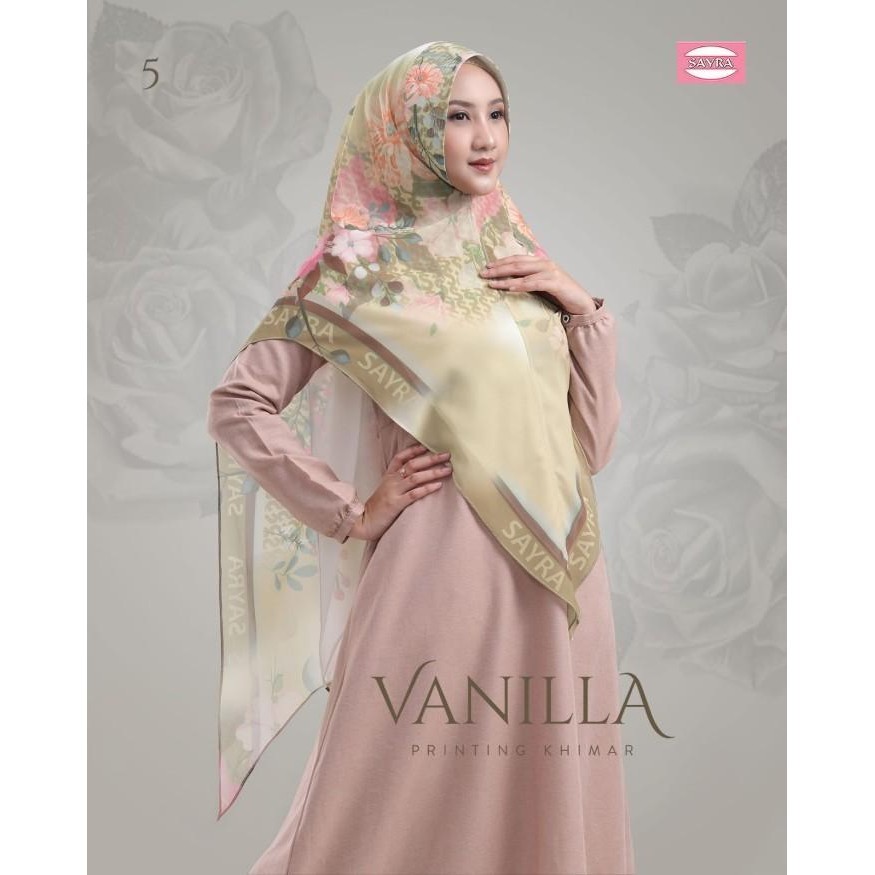 Jilbab Syari Khimar Vanilla Ceruti Motif By Sayra