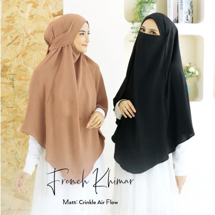 Hijab Jilbab Syari French Khimar Cadar Nikob Jumbo Bahan Jersey Murah