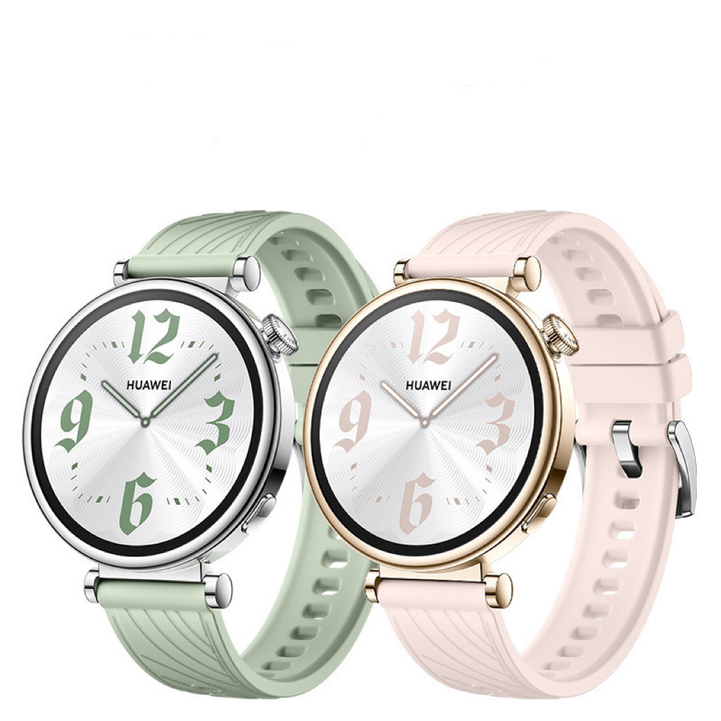 Suitable for Huawei GT4 Watch Band Official Same Style Grass Green Vein Texture Silicone Watch Band 