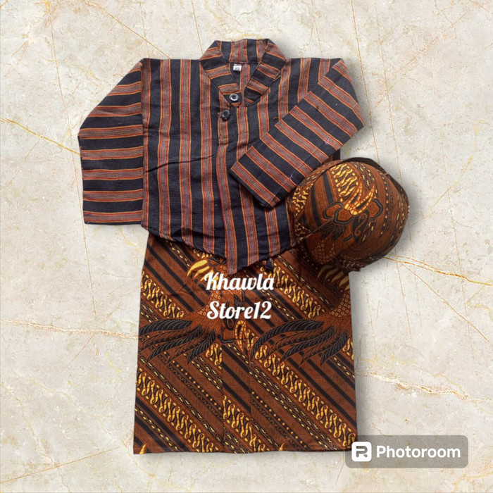 Setelan Surjan Lurik Anak Laki/Pakaian Adat Jawa Anak