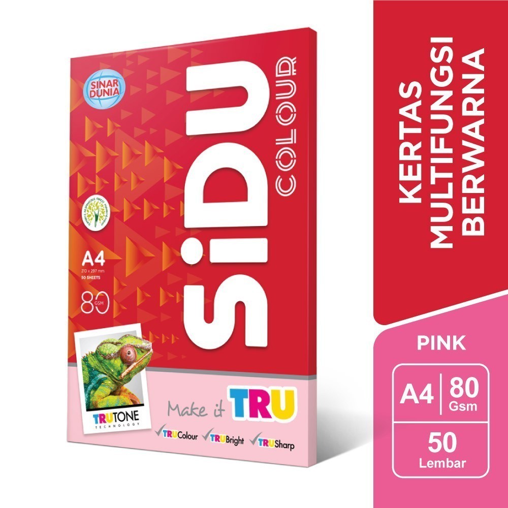 

[Avjaya Stationery] SiDU Kertas Fotocopy Berwarna Pink 80 GSM A4 - SDU CLR 80 A4 170 50