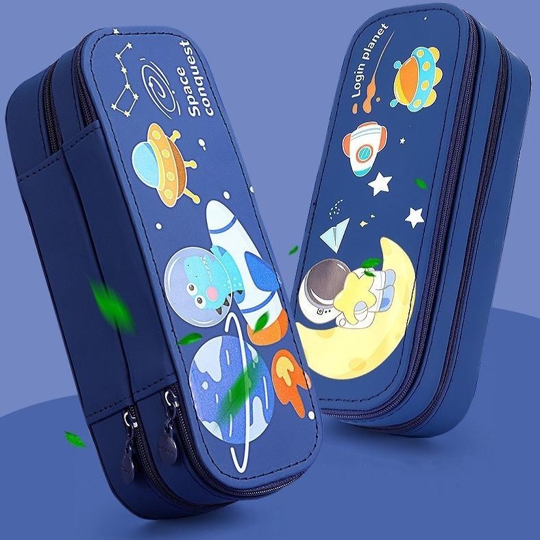 

RHH-1823 Kotak pensil 2 susun karakter lucu kartun Tempat pensil pulpen 2 layer Korean style pencil case Tempat alat tulis 2 tingkat anak sekolah Original