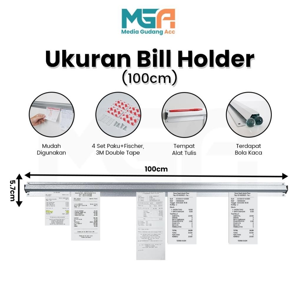 

TR21 BILL HOLDER / CAPITAN NOTA STAINLESS / RECEIPT HOLDER / PENJEPIT KERTAS BON BILL Berkualitas