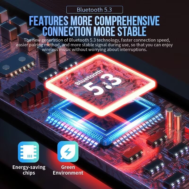 Terbaru Headset Bluetooth Full Bass Stereo 5000Mah Power Bank Wireless Earphone Tahan Air Tws Mic