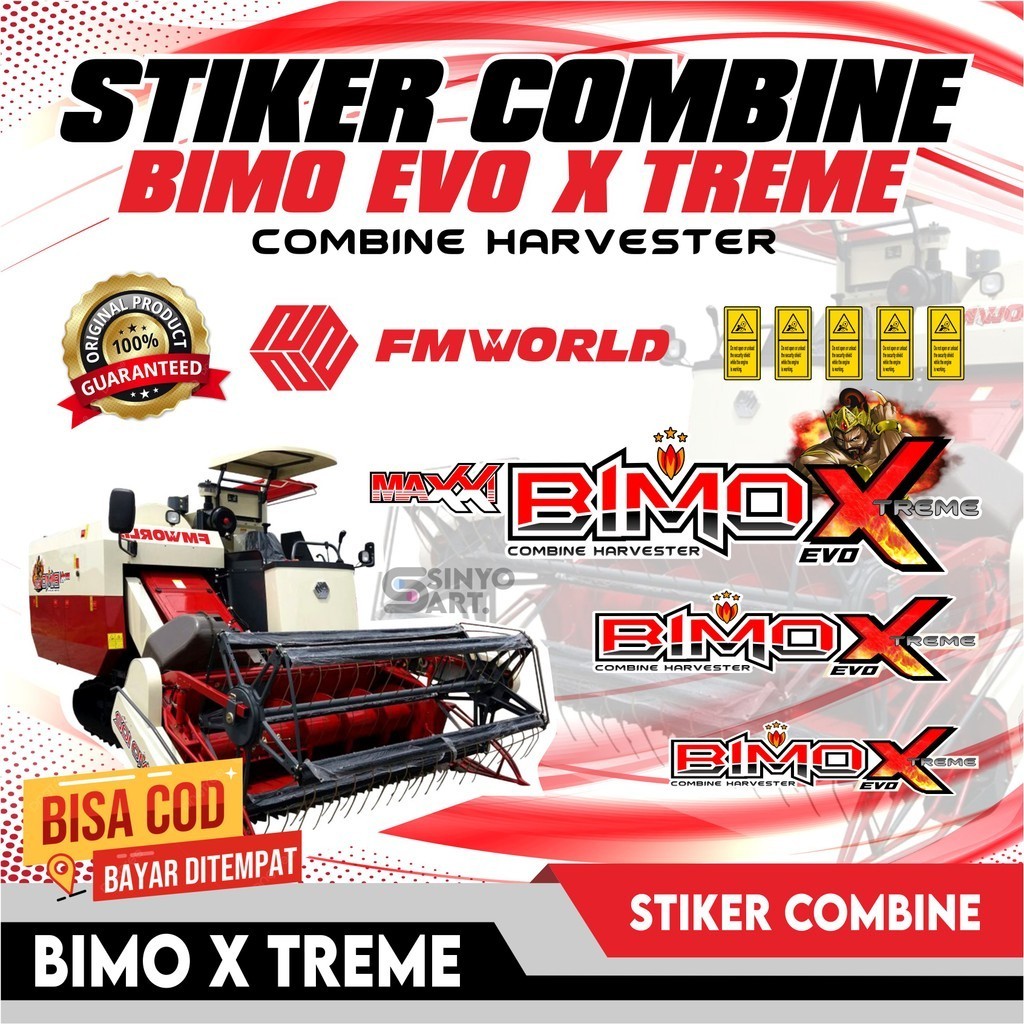 Stiker Combine Bimo Evo Xtreme + - Stiker Full Combine Harvester Bimo Xtreme