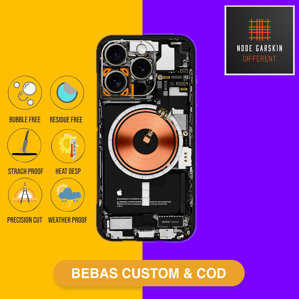 Garskin Skin iphone 15 pro max fullbody atau Backonly - mesin teardown Kode - 8j9u