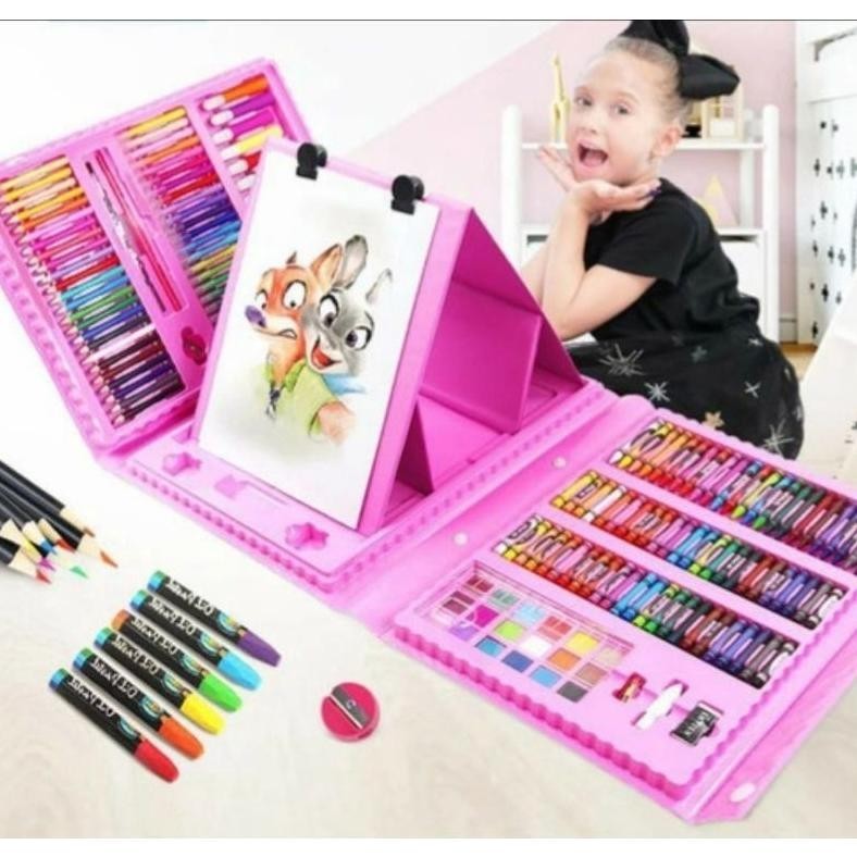 

ad-532 Art set 208 Pcs crayon alat melukis gambar Set Drawing Koper/ Set Alat Gambar Anak Crayon Gambar Pensil Warna 208 Sale