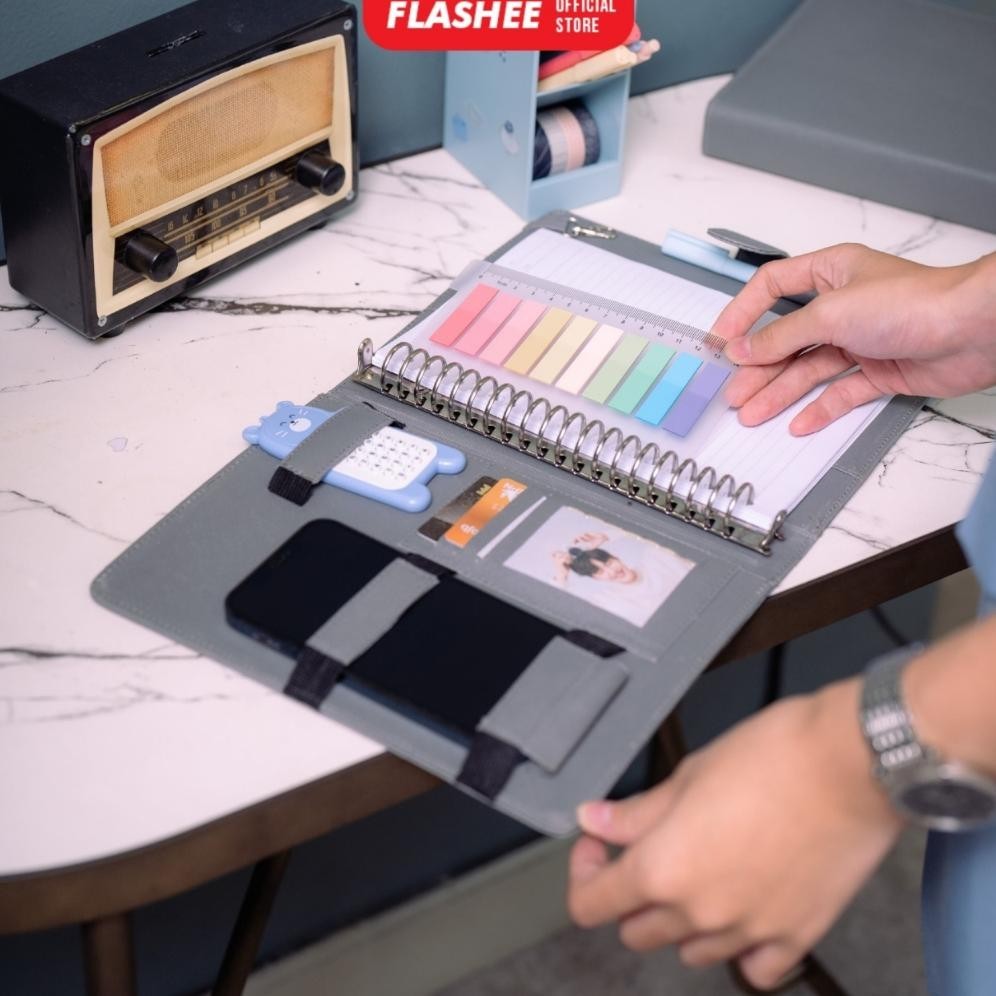 

we-12 Flashee Binder Polos A5 20 Ring Antimainstream Ozzie Binder Eksklusif A5 20 Ring Multifungsi 7 Warna Viral