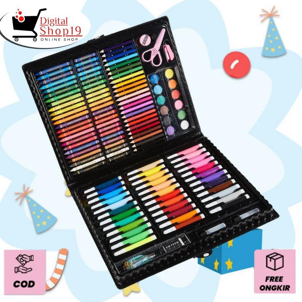 

PL30 DS.ID COD Crayon Art Set 150 PCS / Alat Menggambar Anak Set / Perlengkapan Barang Anak Terlaris