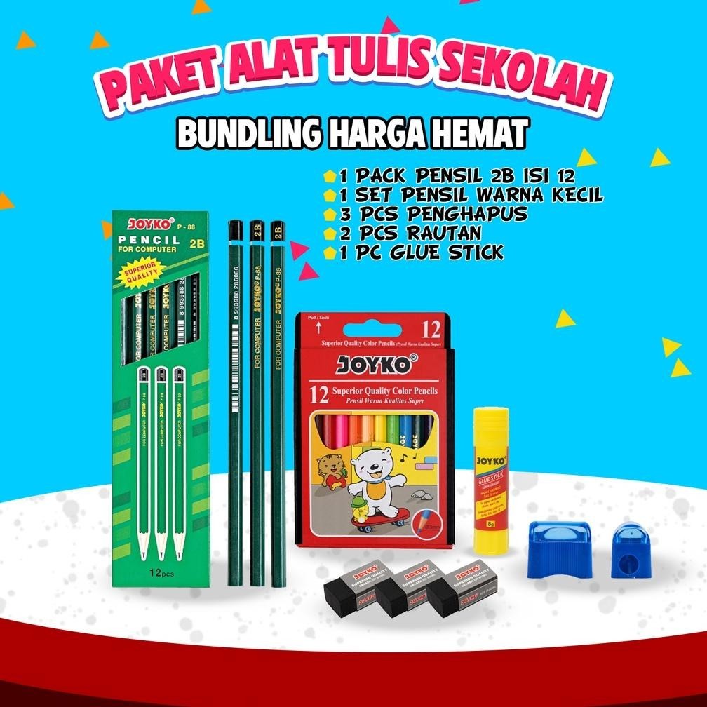 

sd-67 Paket alat tulis sekolah pintar /paket ATK sekolah hemat lengkap Joyko Murah