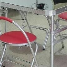 Meja Lipat Alunium Meja Stainless Kaki Lipat Meja Cafe Kursi Kantin