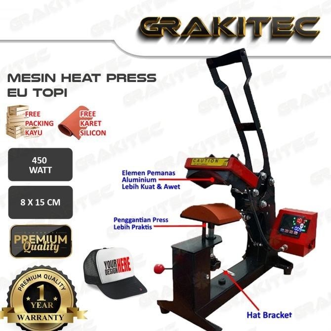 

MESIN HEAT PRESS SABLON MINI TOPI LOGO LABEL 15X15 CM ORIGINAL DAN TERPERCAYA