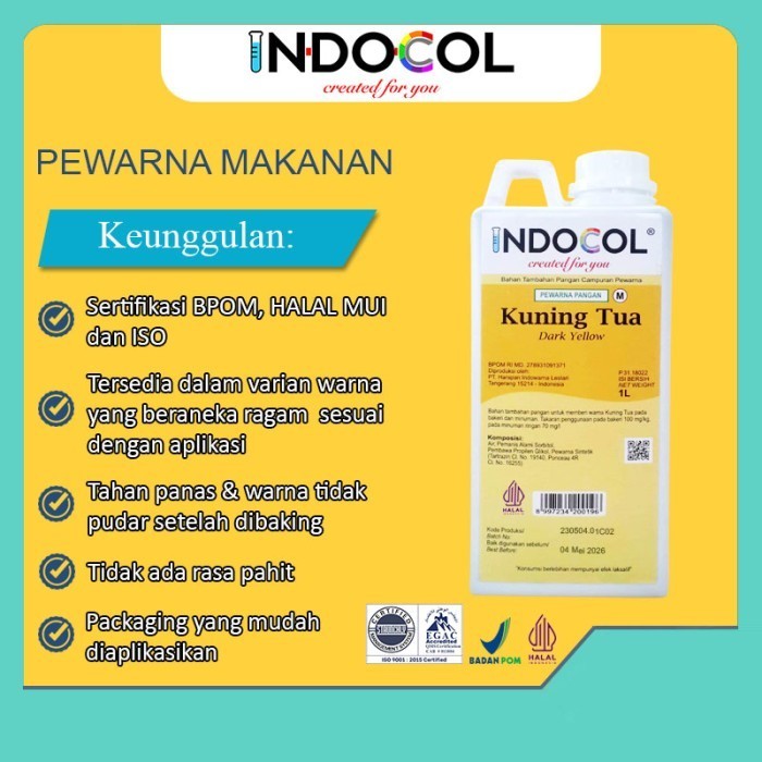 

Terlaris INDOCOL PEWARNA CAIR KUNING TUA (1 LITER) SALE