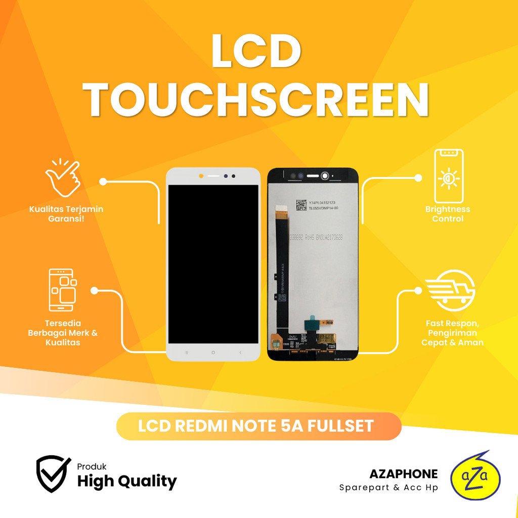 LCD XIAOMI REDMI NOTE 5A FULLSET+TOUCHSCREEN CONTRAS WHITE/BLACK/GOLD