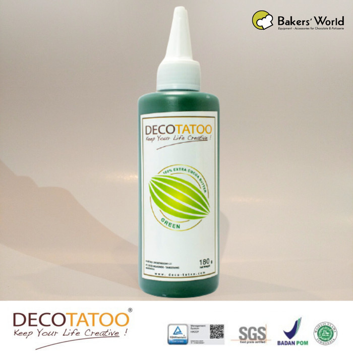 

Terlaris Pewarna Makanan - Decotatoo - Hijau (Green Cocoa Butter) 180gr SALE