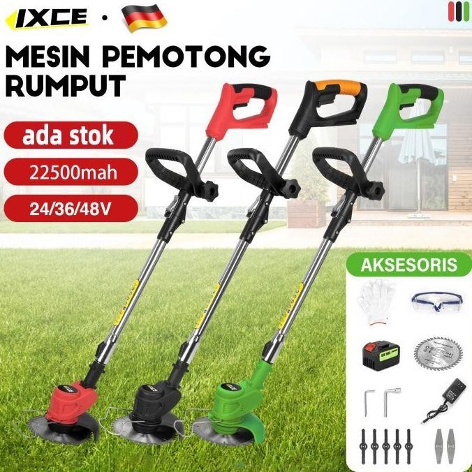 IXCE Mesin Potong Rumput Batrai 24V/36V/48V Mesin Pemotong Rumput Listrik Pemotong Rumput Elektrik C