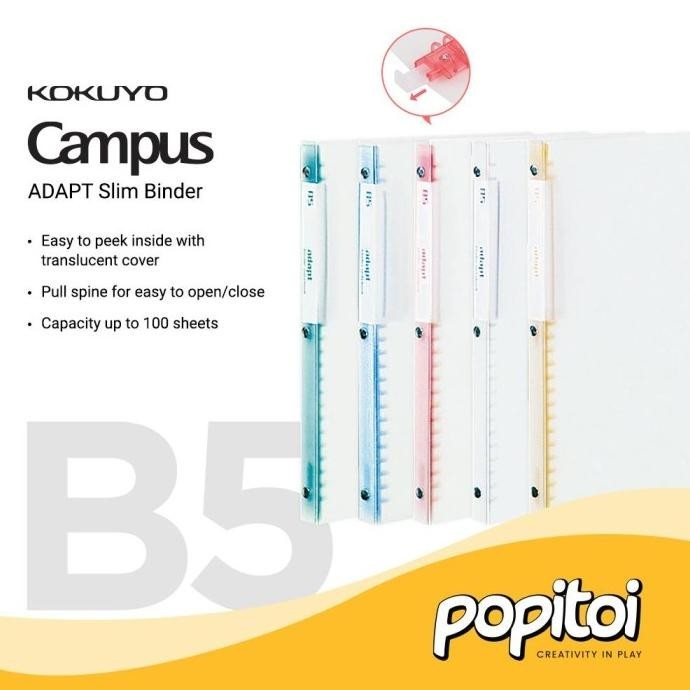 

NEW KOKUYO Campus ADAPT Slim Ring Binder B5 Loose Leaf Notebook