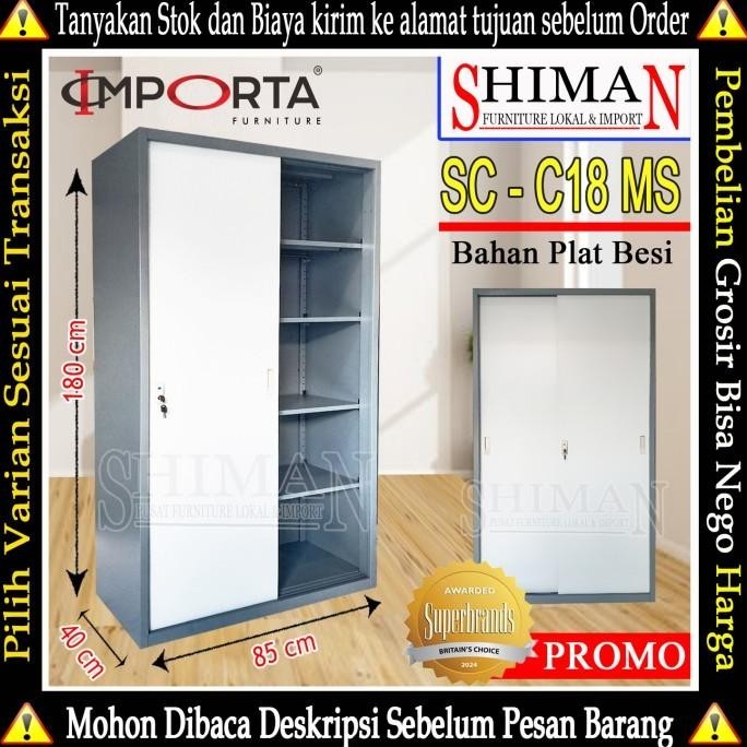 

Lemari Cabinet Arsip Full Plat Besi Sliding Door SC C18 MS IMPORTA