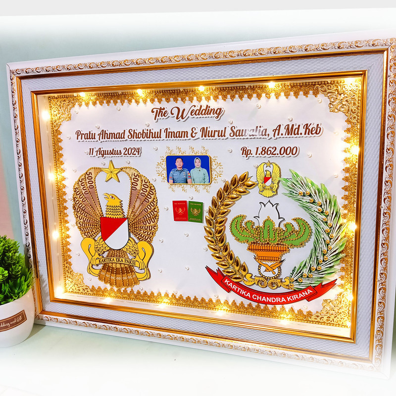 mahar pernikahan jumbo logo tni polisi abdi negara TNI AD AU AL