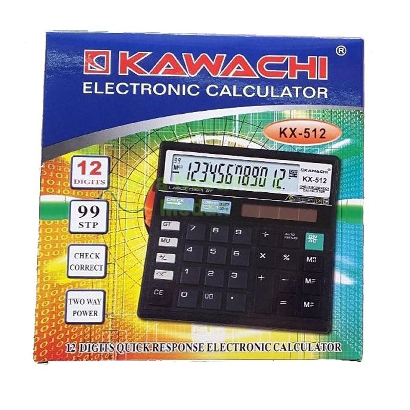 

Kalkulator 12 Digit Kawachi KX-512T Electronic Calculator Tahan Lama