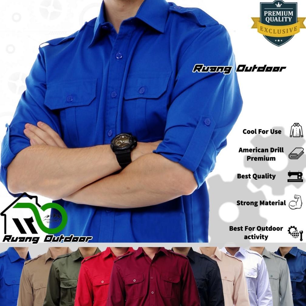 Hot Jumbo 3Xl 4Xl Xxxl Xxxxl Baju Kemeja Pdh Pdl Lengan Panjang - Pakaian Atasan Seragam Pria Wanita