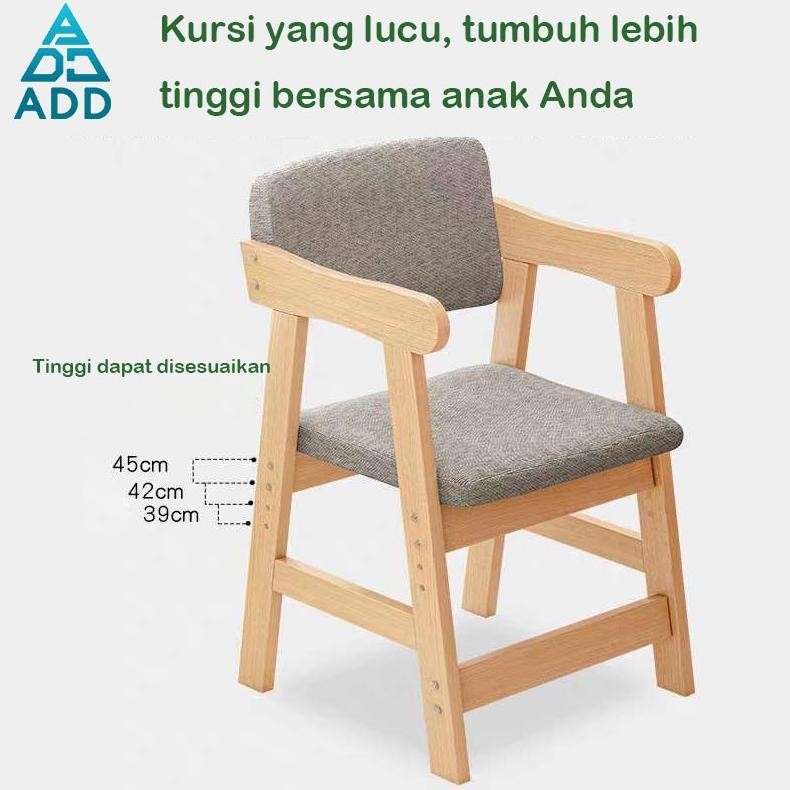 Add Kursi belajar Kursi Kantor Minimalis Office chair Tinggi disesuaikan kursi kayu solid