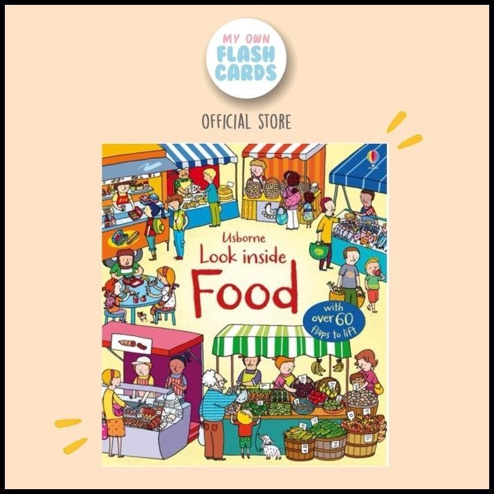 

Usborne Look Inside Food Children Education Board Book Buku Anak Impor